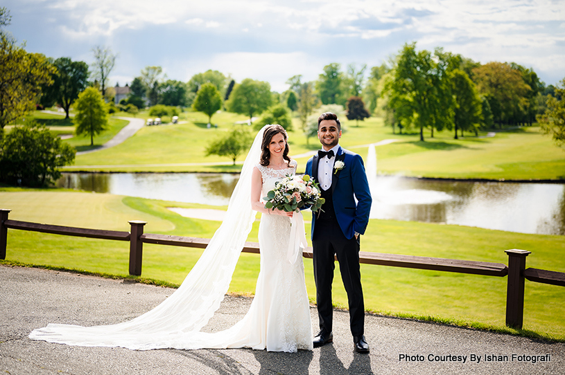 Bride and Groom posing for the photoshoot