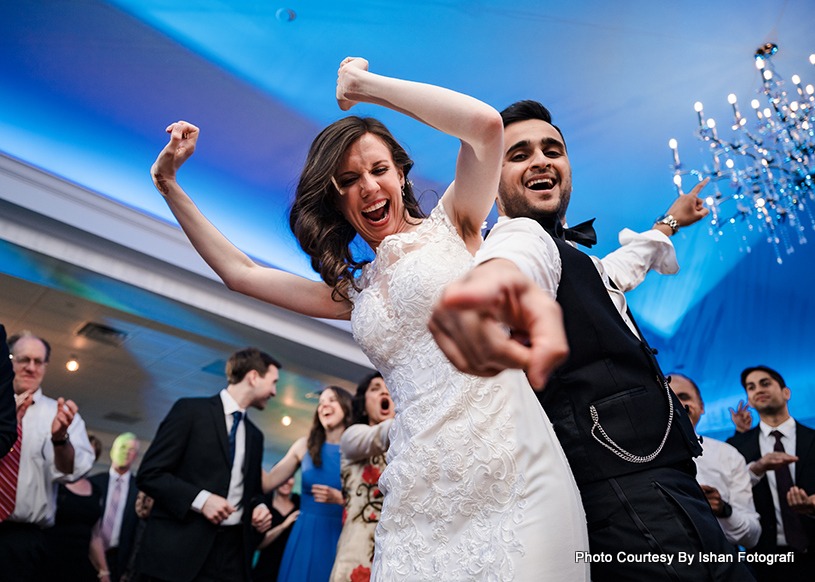 Indian Groom About to Dance with Bride to be