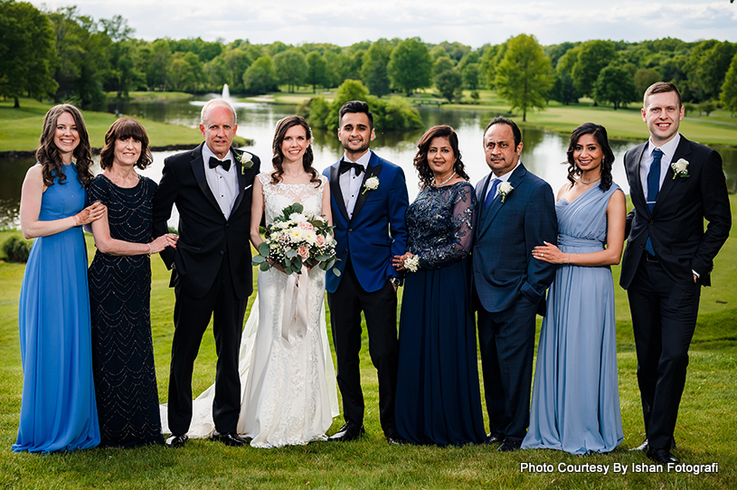 Indian Bride and Groom with their family capture