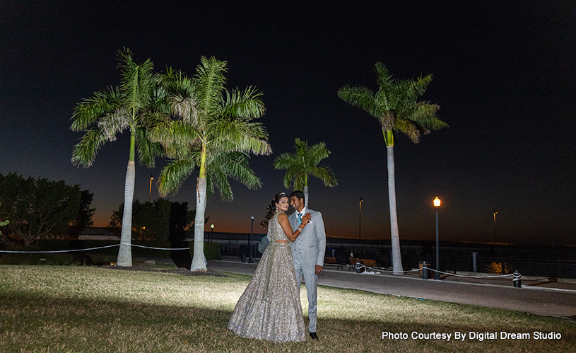 Newly married couple outdoor photoshoot