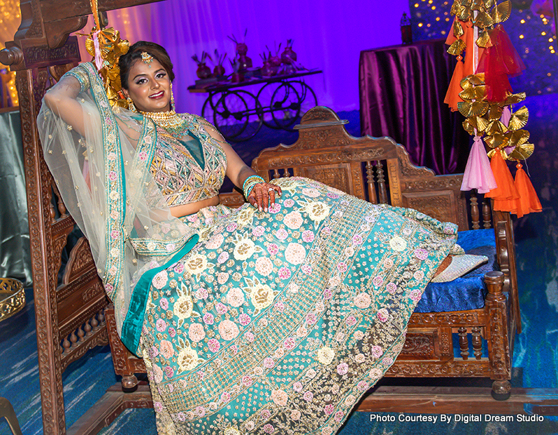 Indian wedding bride ready for her garba night
