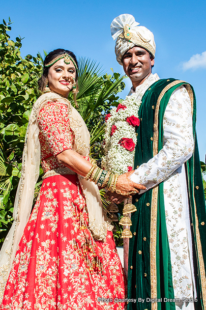 Indian couple possing for photoshoot