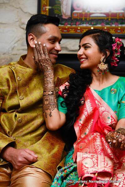 Indian Couple ready for Sangeet ceremony