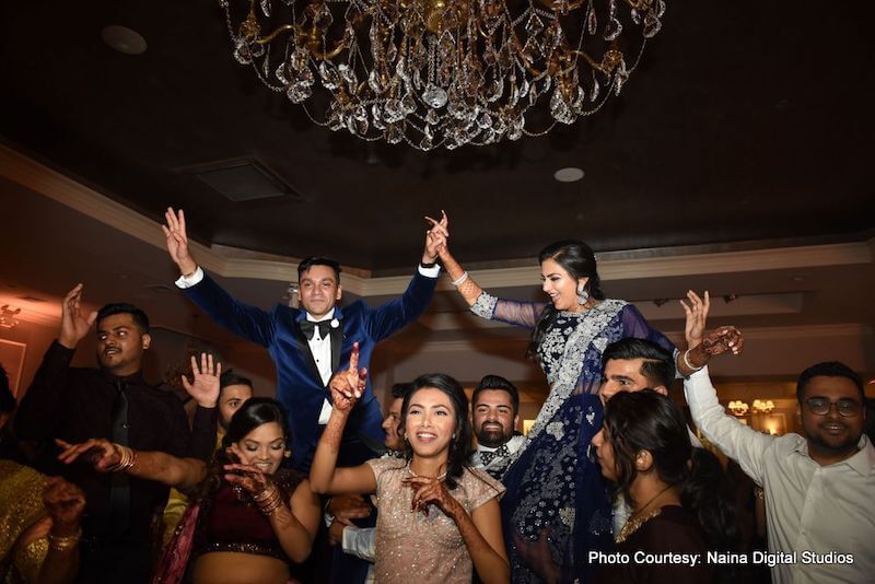 Indian Bride and Groom posing for the photoshoot