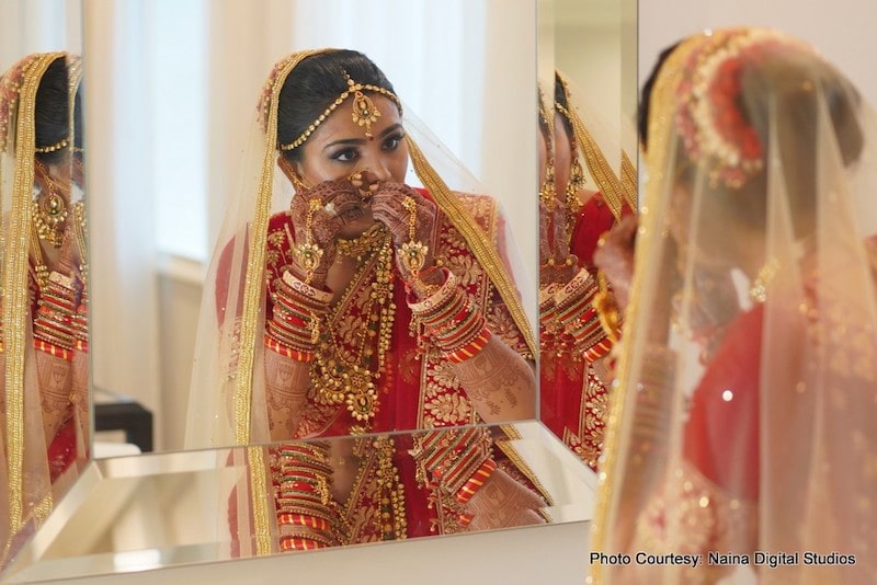 Indian Bride Wearing Nathani (Nose Ring)