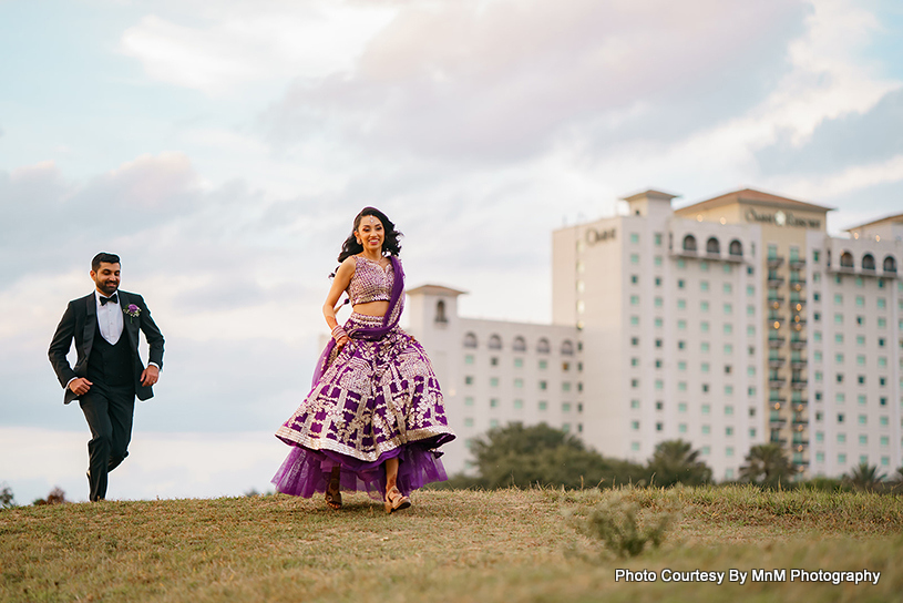 Indian groom running after Indian Bride