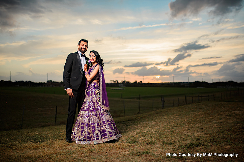 Looking Maharani and maharaja in black and purple