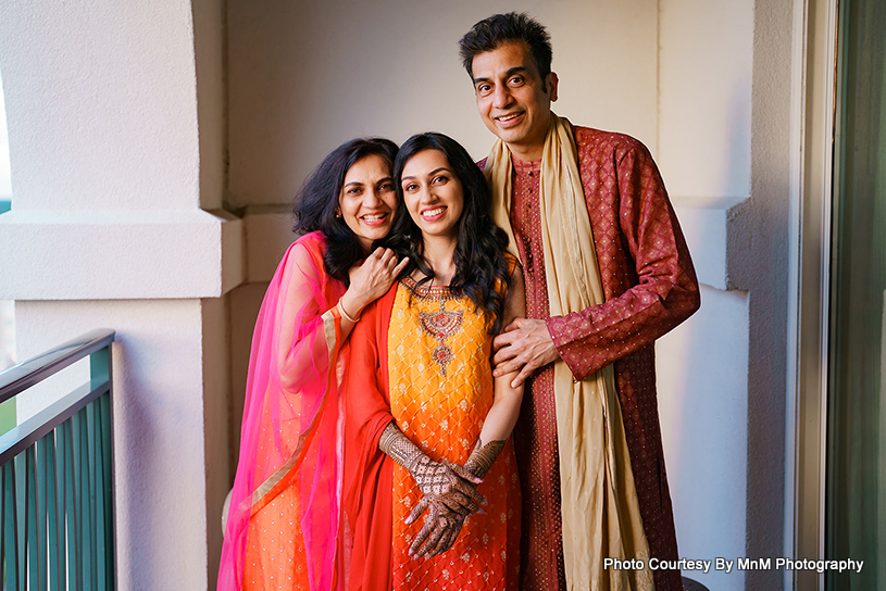 Indian Bride with their parents capture