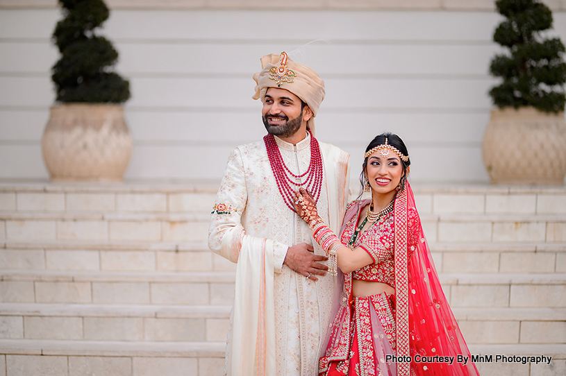 Indian bride and girl ready for wedding attire