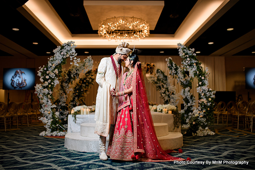 Romantic Moment for Indian Wedding couple