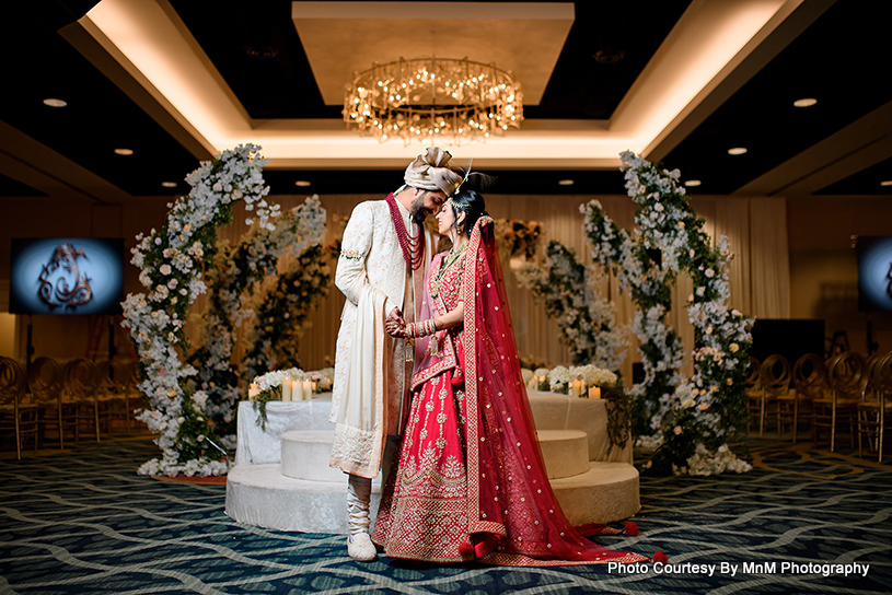Romantic Moment for Indian Wedding couple