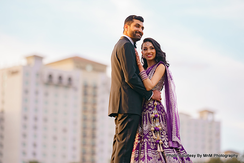 Glamorous Indian Bride and groom just married