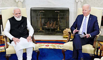 Inian Prime Minister Narendra Modi with USA President Biden