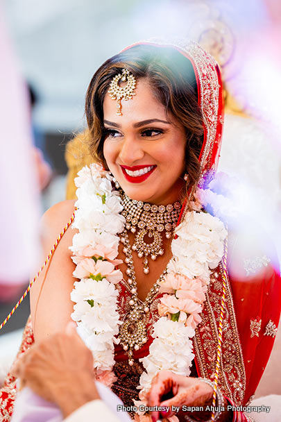 Happy bride look stunning