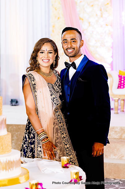 Newly weds ready for cake cutting