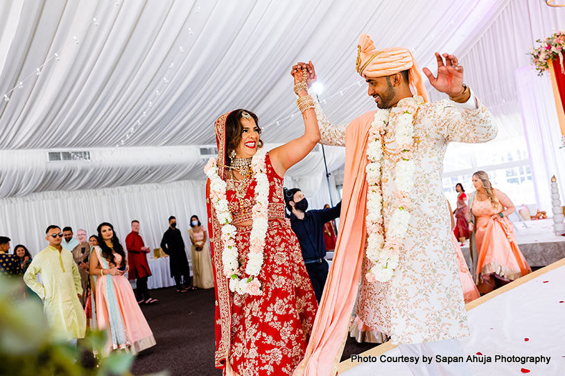 Happiest Moment for Indian wedding bride and groom
