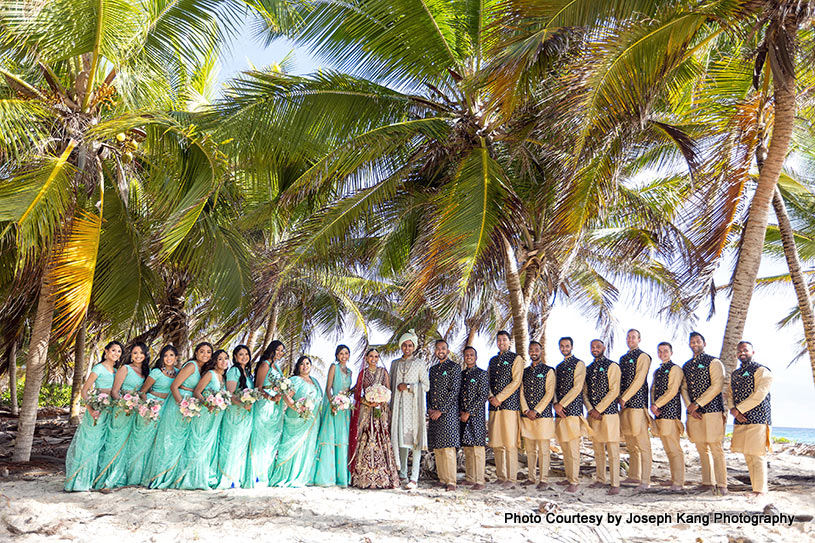 Bride and Groom with Bridesmaids and Groomsmen capture