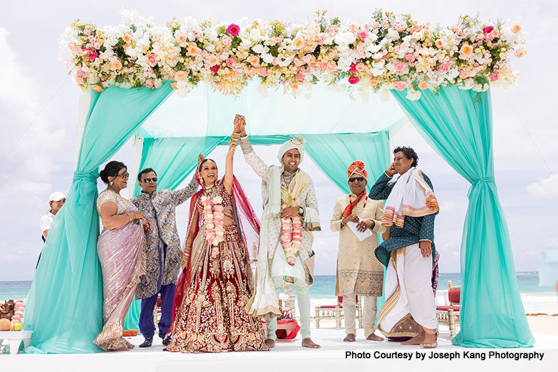 Happiest Wedding couple after wedding ritual