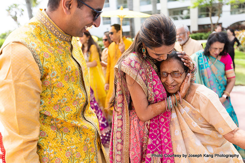 Indian bride with her Grand parent capture