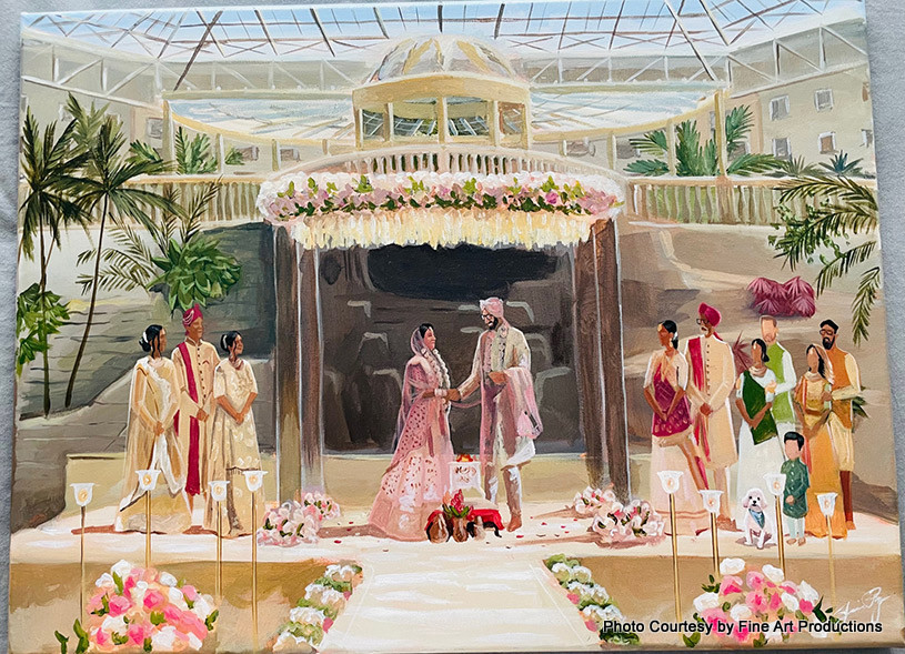 Beautiful wedding painting done by Event Painting by Jamie