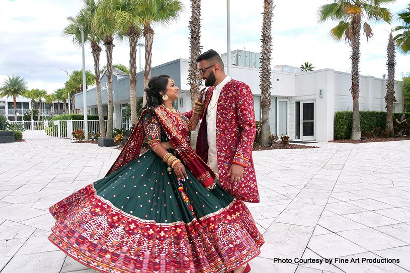 Happy wedding couple photoshoot