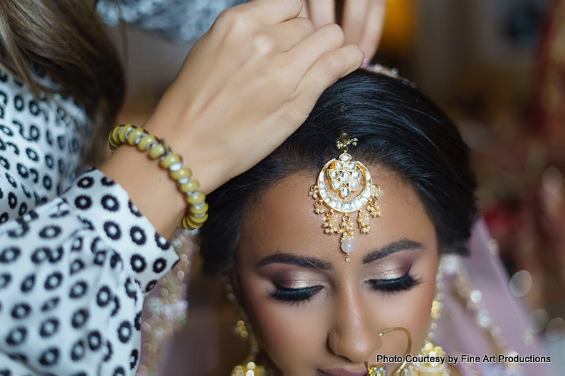 Indian Wedding Bride makeup done by JULIANA MAKEUP + HAIR GROUP & Styled with Nat 