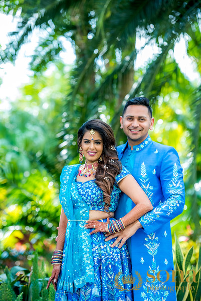 Amazing Blue Wedding pre function clothes