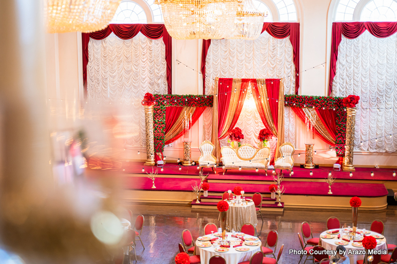 Beautifully decorated indian wedding hall