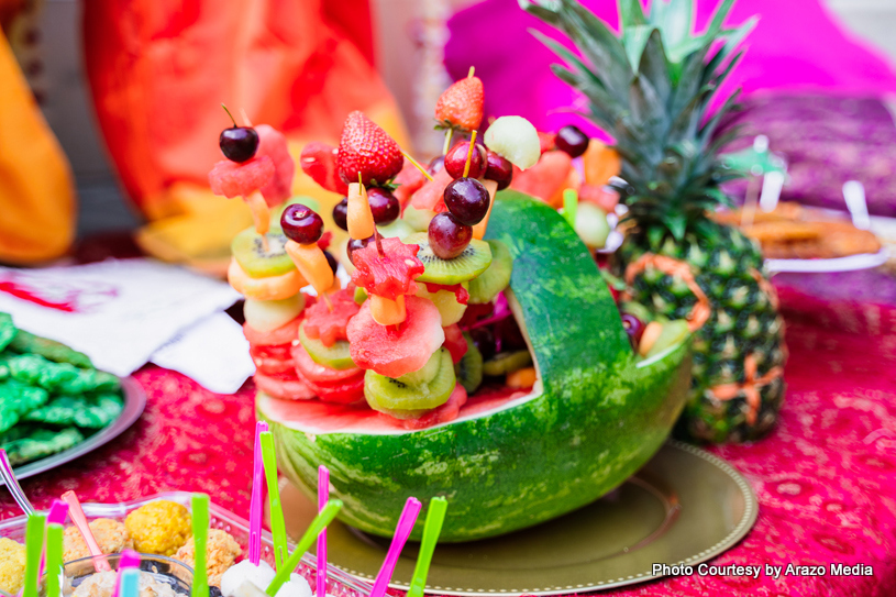 Creative fruit decoration in indian wedding