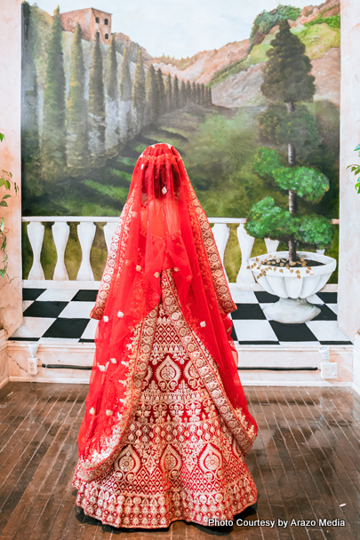 Beautiful indian bride possing for photoshoot