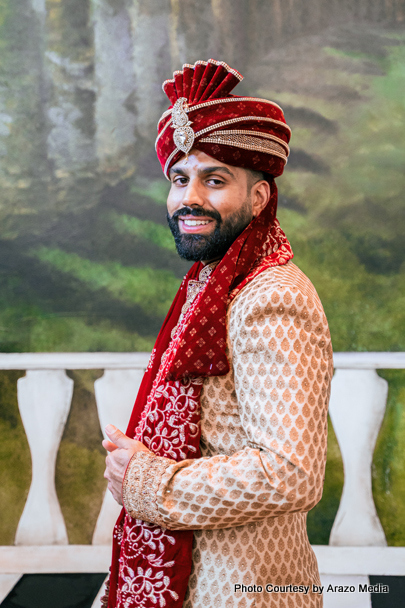 Happy indian groom