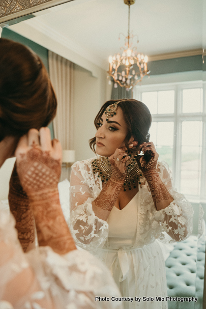 Bride getting ready for the marriage