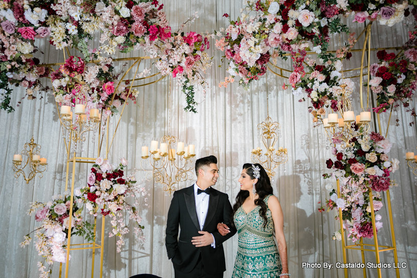 Indian wedding love birds ready for reception ceremony