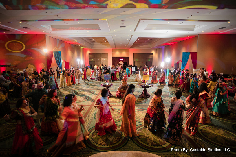 Bright colourful decor perfect for a sangeet or mehendi night