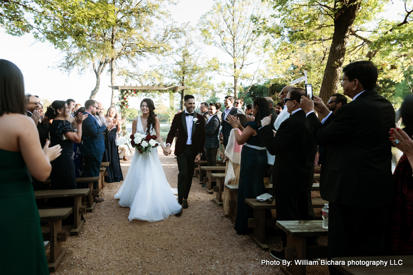 Intimate moment between the bride and groom