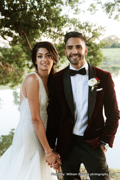 Charismatic bride and groom captivating image