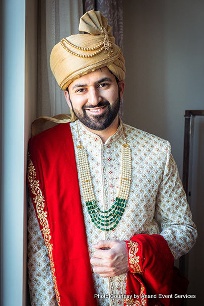 Maharaja style wedding attire for Indian groom