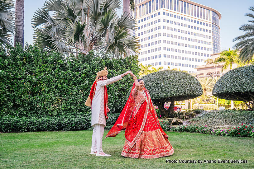 Happiest moment for Indian bride and groom