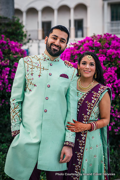 Indian Wedding Couple ready for reception ceremony