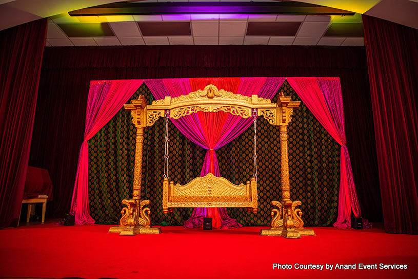 Colorful decoration of mandap for Sangeet night