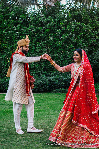 Bride and Groom Ready for wedding ceremony