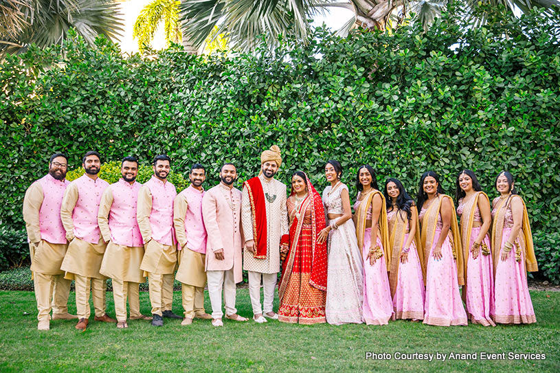 Indian Wedding couple with their friends capture