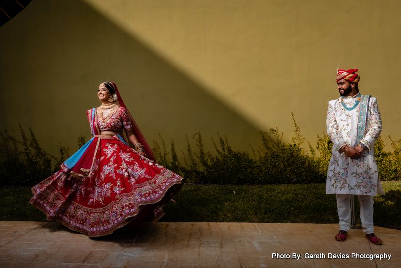 twirling bride look gorgeous with groom