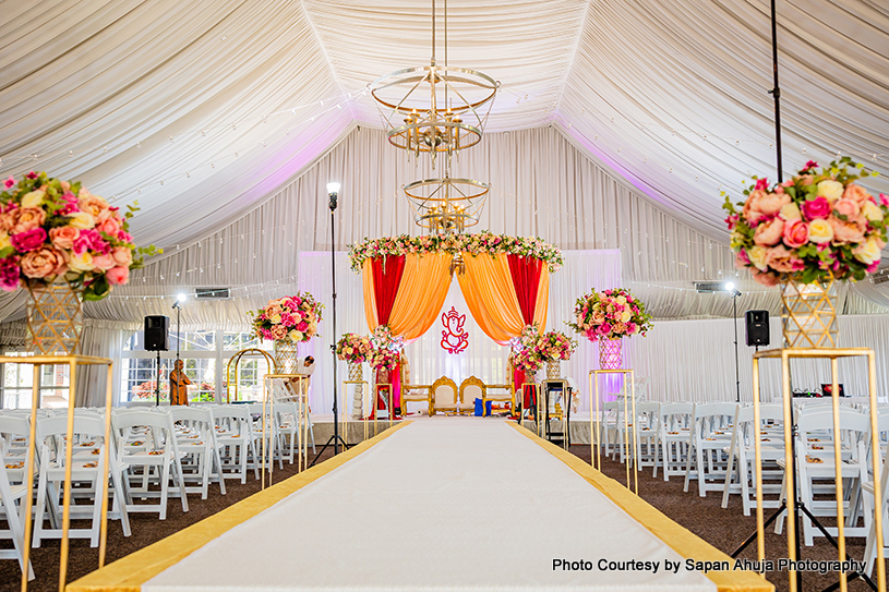 beautiful Mandap Decoration and chair arrangement