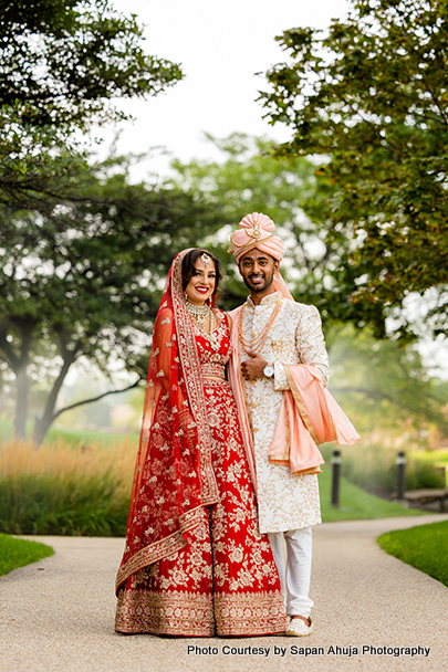 Contras combination of wedding attire