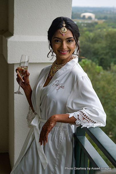 Indian bride getting ready for her wedding