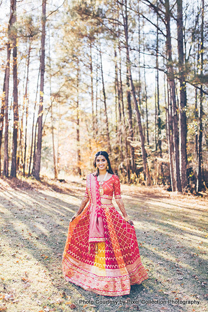 Indian bride ready for Garba Ceremony