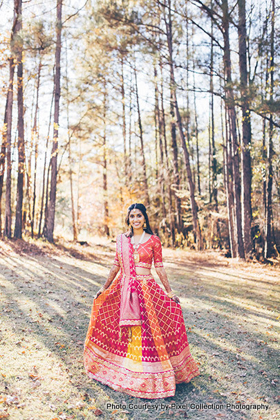 Indian bride ready for Garba Ceremony