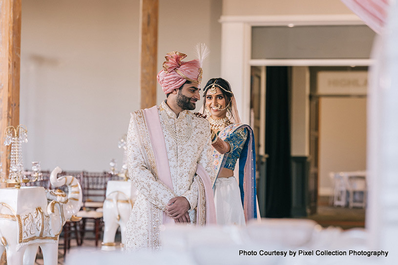 Indian wedding couple first look capture