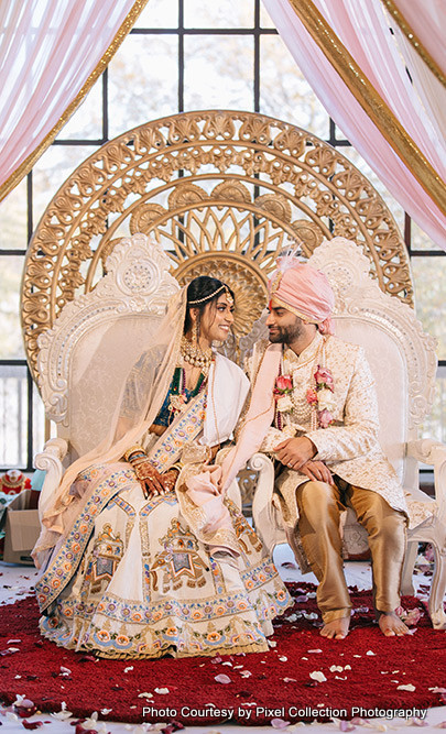 How romantic moment for Indian wedding couple